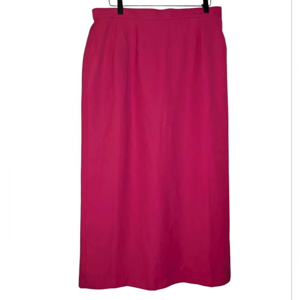 Signature By Harve Benard Vibrant Pink Pencil Midi Skirt, Size 16 W